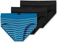3 Schiesser Rio-Slips schwarz - Herren - Gr. M/5 - schwarz/gestreift
