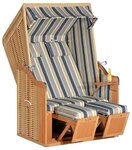 Natur24 Strandkorb Rustikal 50 Gartenstrandkorb 2-Sitzer Kunststoffgeflecht...