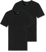 2 Schiesser T-Shirts - Herren - Gr. M/5 - schwarz