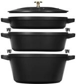 Staub Gusseisen-Kochtopfset &raquo;Stackable&laquo; - silber