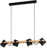 Eglo 4er-Pendelleuchte &raquo;Hornwood&laquo; - 110x18x110cm - schwarz - Holz / Stahl / Stahl
