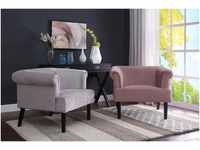 Atlantic Home Collection Loungesessel mit Wellenunterfederung rosa