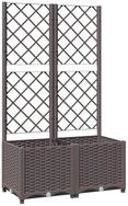vidaXL Blumenkasten 80 x 40 x 136 cm Pflanzk&uuml;bel mit Rankgitter Braun...