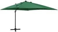 vidaXL Sonnenschirm Ampelschirm mit LED-Beleuchtung 300 cm Gr&uuml;n