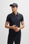 BOSS GREEN Poloshirt Paddy atmungsaktive Piqu&eacute;-Webstruktur, Flachstrickkragen,