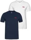 Kurzarmshirt LEVI'S, Herren, Gr. M, blau (navy, wei&szlig;), Jersey, Obermaterial: 100%