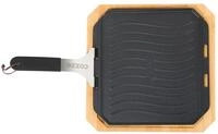 COZZE Grillbesteck-Set Grillpfanne, 33 x 33 x 4 cm, Gusseisen / Bambus, hochwertige