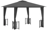 vidaXL Pavillon, Partyzelt mit Seitenw&auml;nden & Doppeldach 3x3 m Anthrazit