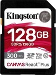 Kingston Canvas React Plus SD 128GB Speicherkarte (128 GB, Class 10, 300 MB/s
