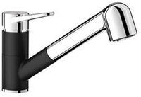 Blanco K&uuml;chenarmatur WEGA-S II SILGRANIT-Look Einhebelmischer schwarz/chrom,