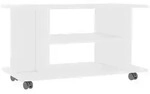 vidaXL TV-Board vidaXL TV-Schrank mit Rollen Wei&szlig; 80x40x45 cm Holzwerkstoff