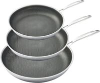 HENSSLERS Pfannen-Set, Edelstahl (Set, 3-tlg., 1x Bratpfanne &Oslash; 20 cm, 1x...