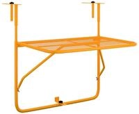 vidaXL Gartentisch, Balkontisch Gelb 60x40 cm Stahl