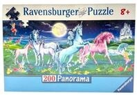 Ravensburger Puzzle Puzzle 200 Teile Panorama Einh&ouml;rner im Mondlicht ab 8 Jahren,