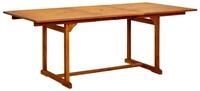 vidaXL Gartentisch, Garten-Esstisch (150-200)x100x75 cm Massivholz Akazie