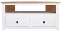vidaXL TV-Schrank TV-Eckschrank Wei&szlig; 93 x 49 x 49 cm Massivholz Panama-Kiefer