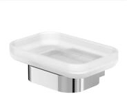 Lenz Seifenschale AURA Milchglas Chrom zum bohren, einfache Wandmontage, einfache