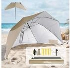 HOMECALL Strandmuschel 2 in 1 Strandschirm Umschaltbar &Oslash; 270cm Sonnenschirm...