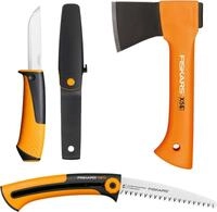 Fiskars Axt Fiskars Camping-Set Beil X5 Hands&auml;ge SW73 Messer Holster 3-teilig