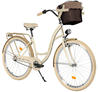 Milord Bikes Komfort Fahrrad mit Korb 28" creme/braun