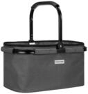 anndora Einkaufskorb mit stabilem Aluminiumrahmen, 22 l, Stoff durch Klettverschluss