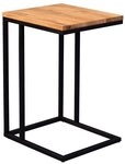 M2 Kollektion Beistelltisch NICK, Wildeiche massiv ge&ouml;lt, 38 x 43 cm, Schwarz,