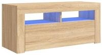 vidaXL TV-Schrank TV-Board mit LED-Leuchten Sonoma-Eiche 90x35x40 cm