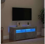 vidaXL TV-Board vidaXL TV-Schrank mit LED-Leuchten Betongrau 90x35x40 cm