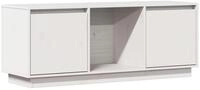 vidaXL TV-Schrank TV-Board Wei&szlig; 110,5x35x44 cm Massivholz Kiefer