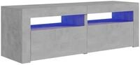 vidaXL TV-Schrank TV-Board mit LED-Beleuchtung Betongrau 120x35x40 cm