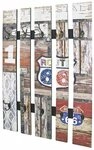 HAKU Garderobenpaneel Haku Wandgarderobe in Vintage Optik "Route 66"