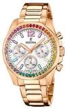 Festina Chronograph Festina Damen Uhr F20639/2 Boyfriend Rainbow, Edelstahl,...