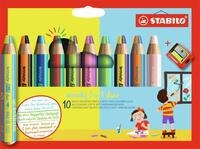 STABILO Buntstift STABILO Woody 3in1 duo zweifarbig 10er Pack mit Spitzer