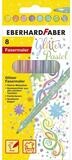 Eberhard Faber Filzstift Fasermaler Glitzer Pastell 8er Etui 3mm sortiert.