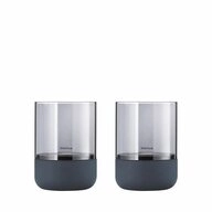 blomus Windlicht Calma 2er Set Steel Gray Smoke