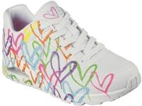 Sneaker SKECHERS "UNO - HIGHLIGHT LOVE", Damen, Gr. 38, bunt (wei&szlig;, multi),