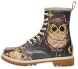 DOGO Long Boots Schn&uuml;rstiefel Owls Family Damen Stiefeletten, Longe Schn&uuml;rboots