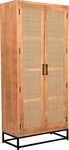 SIT Mehrzweckschrank Auckland aus Mangoholz Garderobenschrank, Rattan-Front &