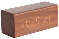 Karlsson Uhr Wecker Block Dark Wood White (16x7,2x7cm)