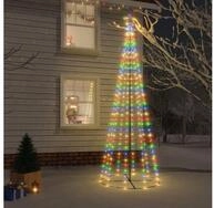 vidaXL Lichterkette LED-Weihnachtsbaum Kegelform Mehrfarbig 310 LEDs 100x300 cm