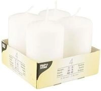 PAPSTAR Stumpenkerze 10483 Cylinder White 4 Pieces ? Candle 80 Mm, 5 Cm, 118 G, 100