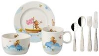 Villeroy & Boch Kindergeschirr-Set Happy as a Bear, Porzellan, rostfreier...