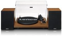 Lenco LS-480WD Plattenspieler (Riemenantrieb, Bluetooth, 60W RMS & Holzlautsprechern