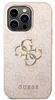 Guess Handyhülle Case iPhone 14 Pro Kunstleder rosa mit goldfarbenem Muster 6,1