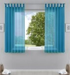 Gardinenbox Gardine (2 St), Schlaufen, transparent, Voile, Transparent Vorhang Set