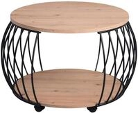 M2 Kollektion Couchtisch PEKING, &Oslash; 60 cm, mit Rollen, mit Ablage