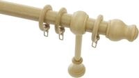 GARDINIA Gardinenstange Set Holz, &Oslash; 28 mm, 1-l&auml;ufig, Fixma&szlig;, mit Bohren,