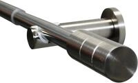GARDINIA Gardinenstange Set Metall, &Oslash; 19 mm, 1-l&auml;ufig, ausziehbar, mit Bohren,