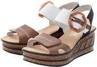 Sandalette RIEKER, Damen, Gr. 39, schwarz (braun, wei&szlig;, schwarz), Lederimitat,