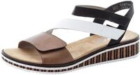 Riemchensandale RIEKER, Damen, Gr. 39, schwarz (braun, wei&szlig;, schwarz), Lederimitat,